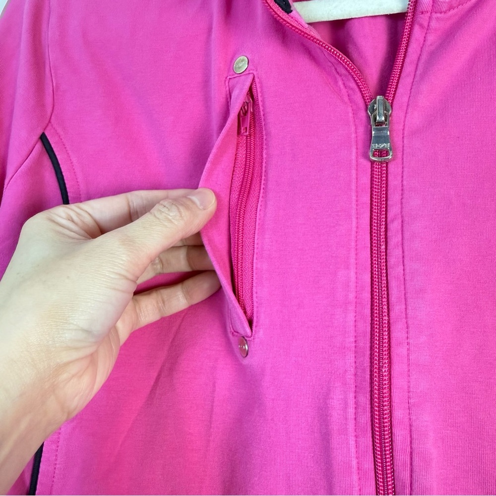 CHAPS Womens Vibrant Pink Jacket sz Large Cotton Soft Stretch Casual Preppy‎ - Picture 7 of 14